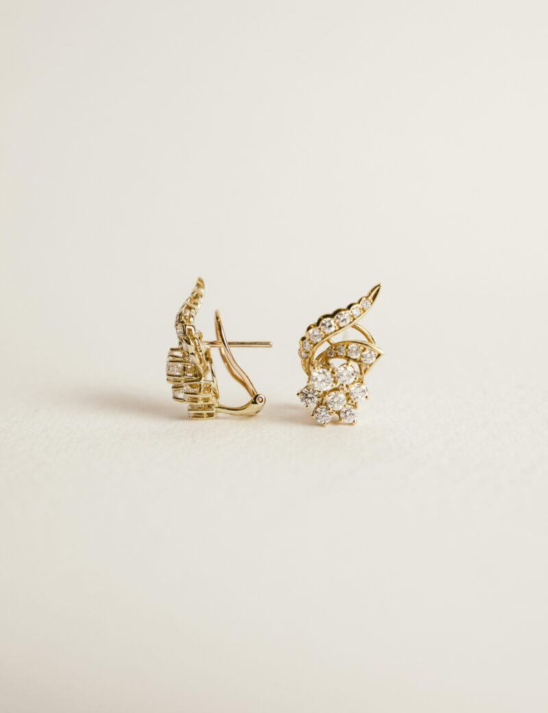 fd18 pendientes rosetas diamantes