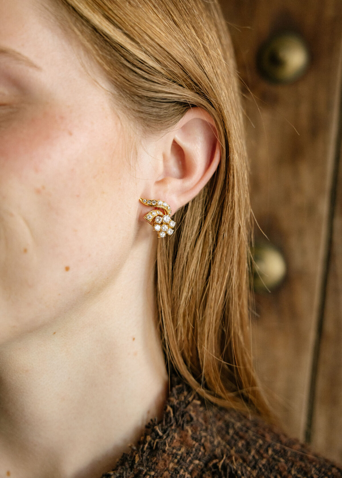 fd18 pendientes rosetas diamantes