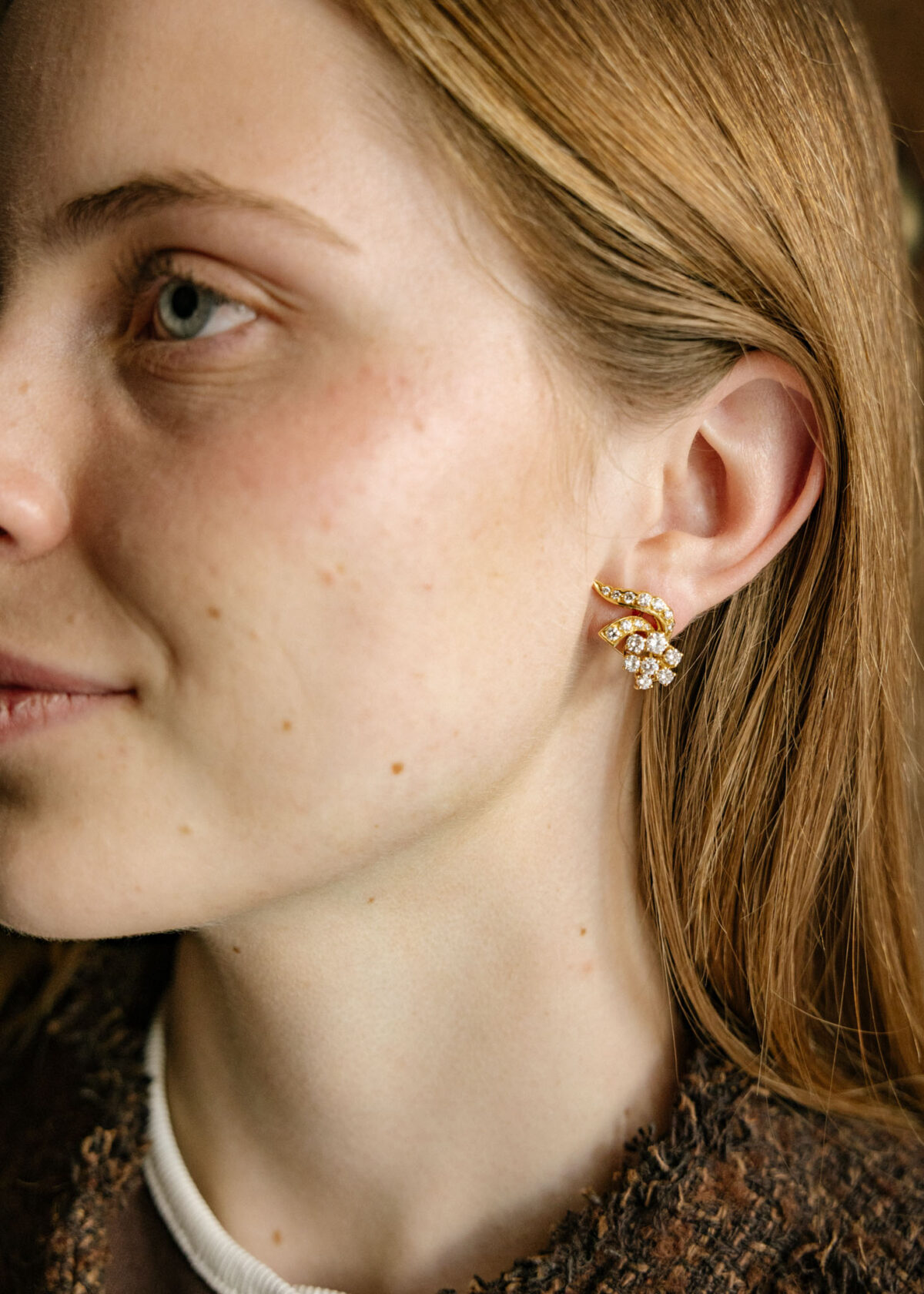 fd18 pendientes rosetas diamantes