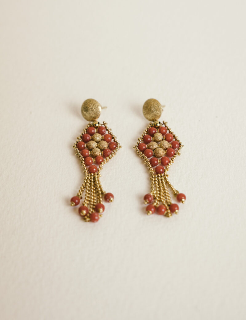pendientes italianos coral