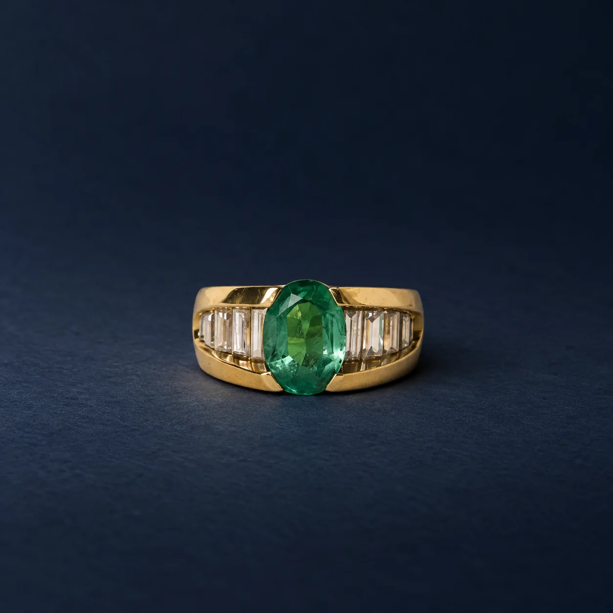 anillo esmeralda cuadrado